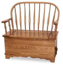 Amish Custom Bent Feather Storage Bench