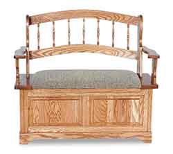 Amish Made Country Spindle Storage Bench'