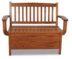 Amish Crafted Lowback Mission Bench in Oak