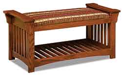 Amish Custom Mission Slat Bench