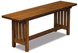 Amish Made Mission Trestle Dining Bench