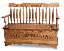 Amish Made Royal Arrow Storage Bench