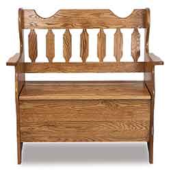 Amish Made Slat Back Storage Bench