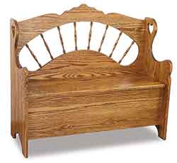 Amish Made Sunrise Storage Bench