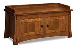 Amish Custom Two Door Storage Bench