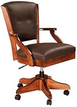 Amish Custom Desk Chair with Short Arms