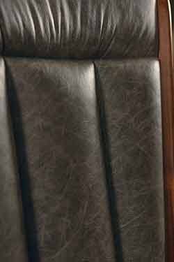 Amish Made Zynda Office Desk Chair close up of Premium Leather