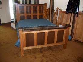 Cherry Walnut Shaker Style Bed