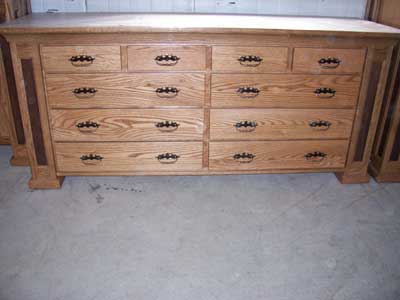 Custom Amish Made Dresser with Walnut or Maple Inlays