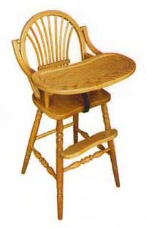 Sheaf Back High Chair in Oak