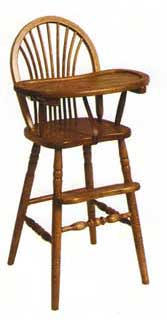 Amish Custom Made Sheaf Back High Chair