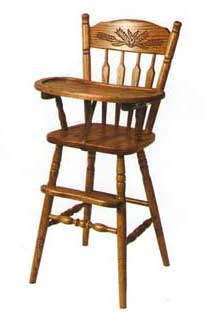 Amish Made Wheatback High Chair in Oak