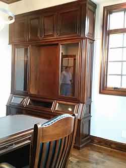 Locally Amish Custom Made Gun Cabinet Wall Unit Side View