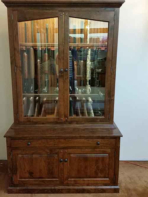 Locally Amish Custom Made Cherry Gun Cabinet Safe Full View