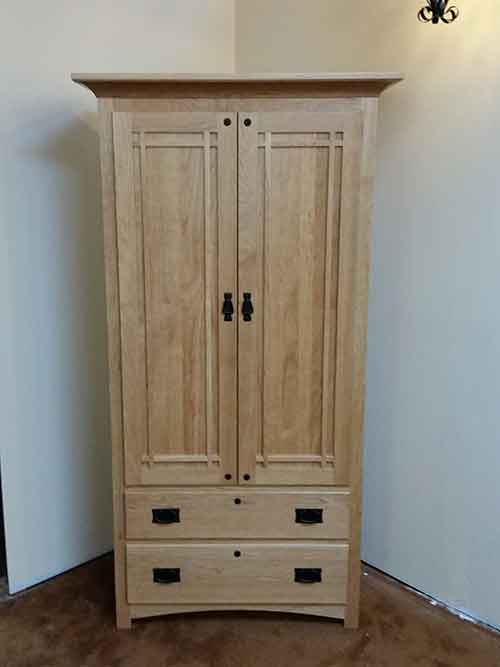 Amish crafted Gun Cabinet with solid wood locking doors