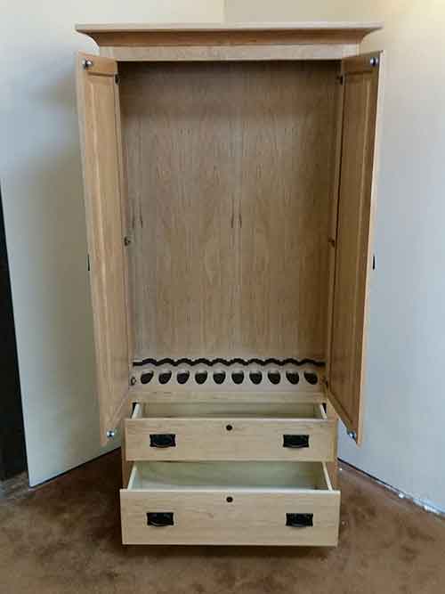 Locally Amish Custom Made Gun Cabinet Safe Inverted Gun Storage