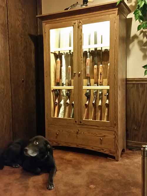 Amish custom handcrafted long gun cabinet