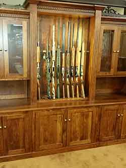 Locally Amish Custom Made Gun Cabinet Wall Unit Full View