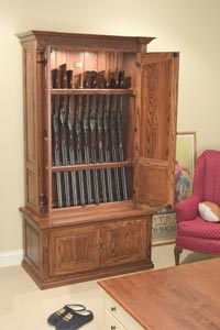 12 Gun Custom Amish Made Gun Cabinet