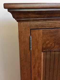 Gun Cabinet Deluxe Crown Molding and Barrel Hinge