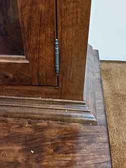 Barrel Hinges on Amish Custom Gun Cabinet