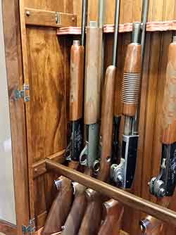 Gun Cabinet Premium Leather Barrel and Butt Rests