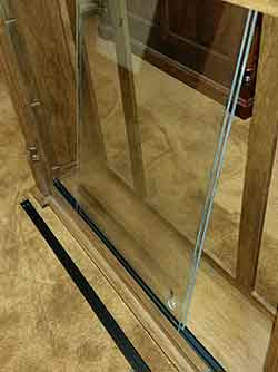 Laminated Glass Being Test Fitted For Pistol Cabinet