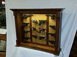 Fourteen Pistol Wall Hanging Display Cabinet with LED lights