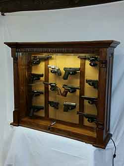 Handgun Wall Display with Pistols