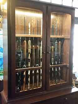 Long GUn Cabinet with LED lights turned on