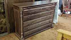 Amish Custom Made Walnut Five Drawer Gun Dresser