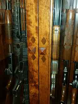 Gun Cabinet Features Shaker Mission Hardware and Walnut Inlays