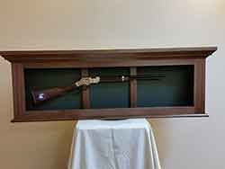 Locally Amish Custom Made Wall Hanging Gun Case with Lights and Horizontal Storage