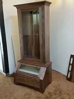 Custom Gun Cabinet with Pistol Display Base