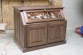 Locally Amish Custom Made Pistol Display Case with Storage