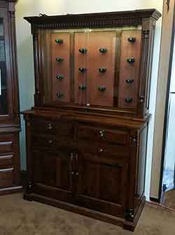 Amish Custom Made Pistol Cabinet with Gun Base