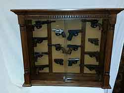 Amish Custom Handcrafted 14 gun Pistol and Handgun Cabinet