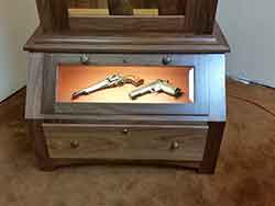 Lower Gun Cabinet Pistol Display Angled Front