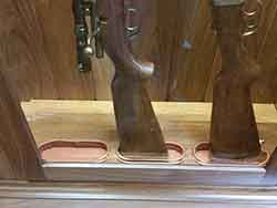 Premium Leather Lined Gun Cabinet Butt Rests