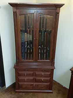 Amish Cusom Made Cherry Twelve Gun Cabinet