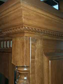 Deluxe Cherry Crown Molding with Rope and Dentil Accents