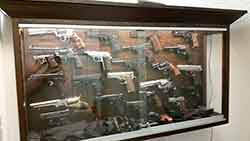 Wall Hanging Pistol Display Cabinet with LED lighting