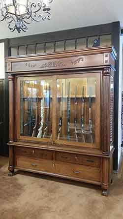 Full View of Custom Antique Reporduction Gun Cabinet