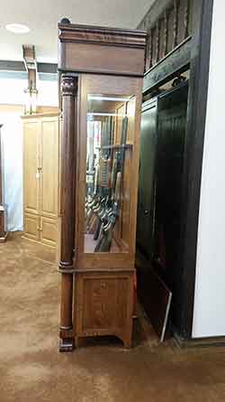 Laminated Glass Gun Cabinet Sides and Solid Wood Columns