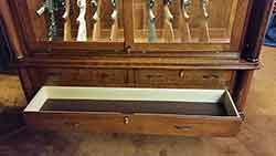 Full Extension Dovetailed Gun Drawer with leather