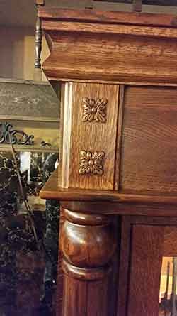 Solid Wood Rose Florets on Upper Gun Cabinet