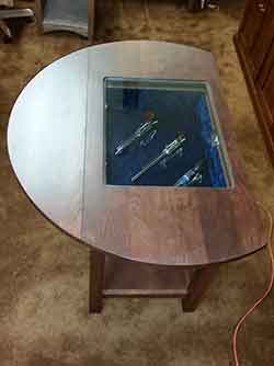 One Drop Leaf Pistol Display Table