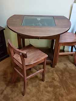 Solid Wood Drop Leaf Pistol Display Table