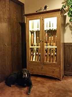 Custom Gun Cabinet and Loki the Dog