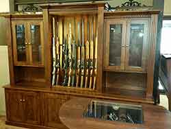 Locally Amish Custom Made Gun Cabinet Wall Unit